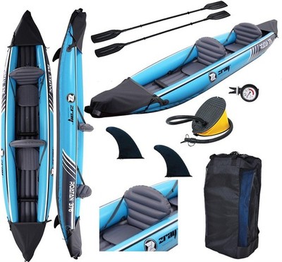 ZRAY Roatan Kajak 2 Personen Tourenkajak aufblasbar mit 2 Paddel 376 x 77cm