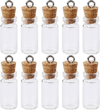 10 Mini Glass Bottles with Cork Lids, 3Ml - Spell Jars Tiny Wishing Bottles fo