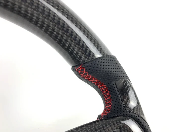 PARA FORD MUSTANG 2024+ VOLANTE DE FIBRA DE CARBONO REAL Y CUERO Foto 4 de 4