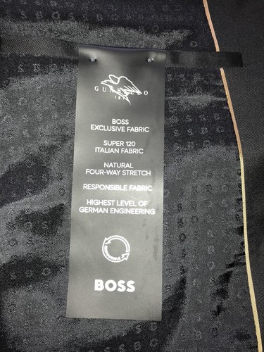 HUGO BOSS - Mens Slim Fit Plain BLACK WOOL SUIT - 40 Reg - W34 L32 - BNWT - Picture 15 of 19