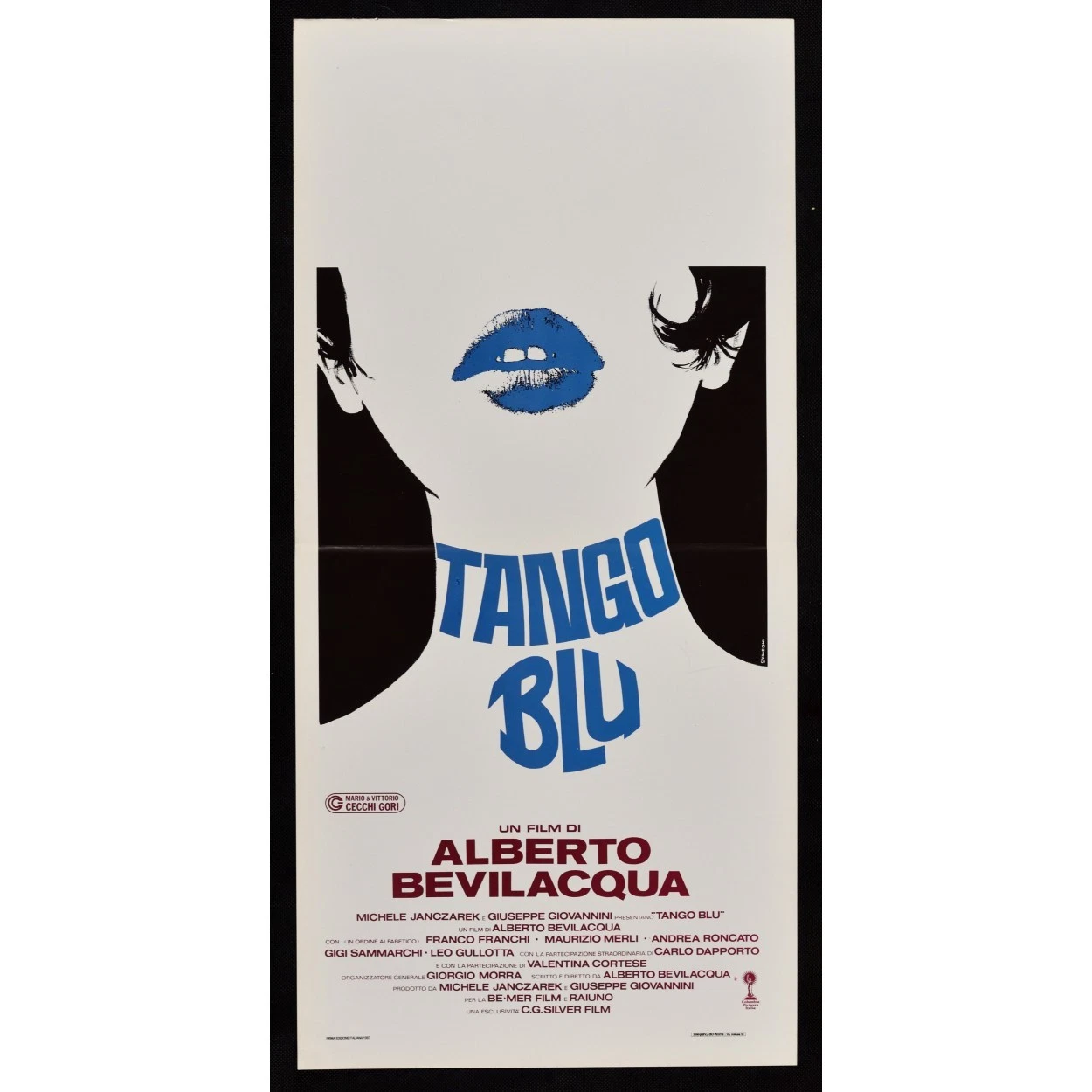 Locandina originale film Tango blu (1987) - Regia di Alberto Bevilacqua
