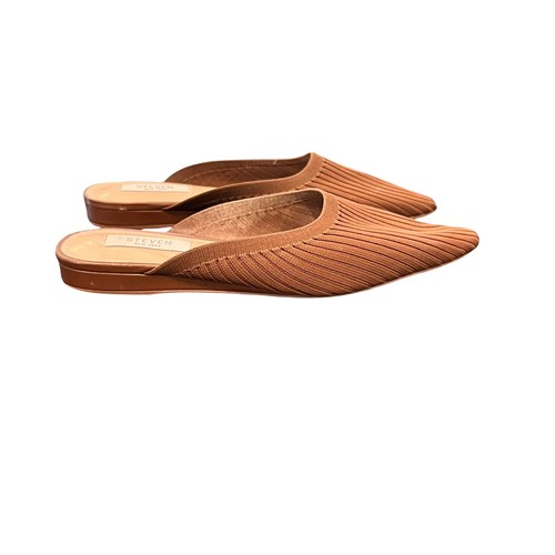 Steven New York Sofie Ribbed Sweater Mules Size 7.5 M Knit Slip On Brown Preppy