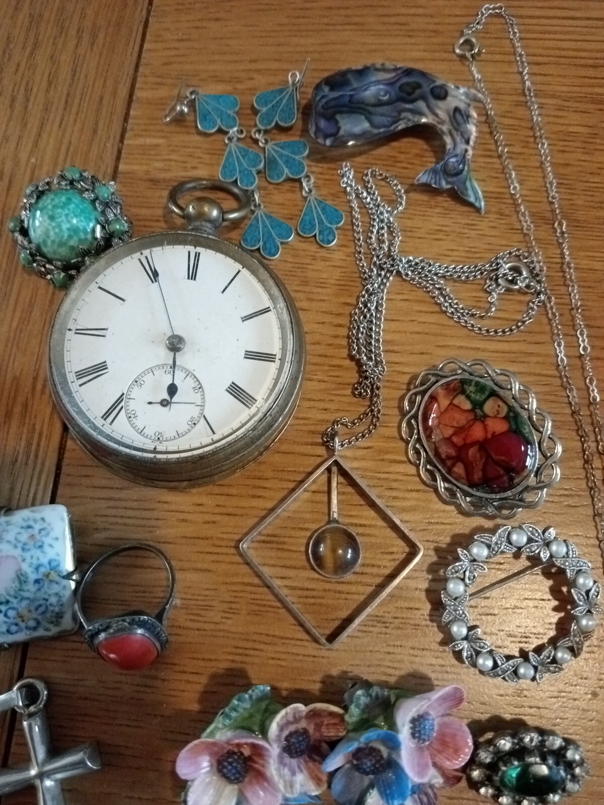 Job Lot Vintage Jewellery Pocket Watch Chain Ring Necklace Curios eBay