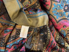 Vintage Long Berkshire Paisley Polyester Scarf Made In Italy 11  X 57  