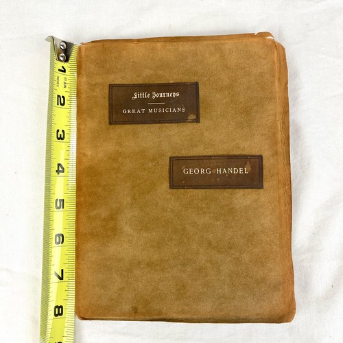 1901 Roycroft Book Hubbard Suede Cover Great Musicians Handel Little Journeys - Picture 20 of 20