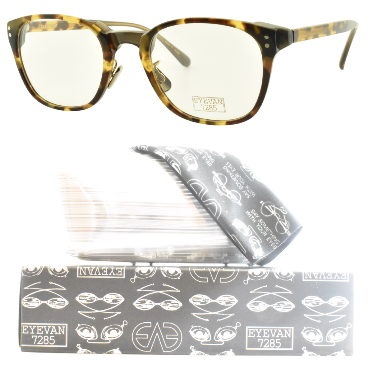 NEW!! EYEVAN 7285 309-TI 303103 Tortoiseshell Rectangle Full NEW!! EYEVAN 7285 309-TI 303103 Tortoiseshell Rectangle Full