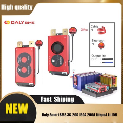 Daly Smart BMS 3S-20S Lifepo4 Li-ION Board 150A 200A BT BMS with Balance AAU