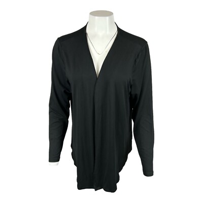 Denim & Co. Women's Comfort Zone Comfort Jersey Shirttail Cardigan 1X Plus Size