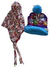 Lot Of 2 Girls Winter Colorful Hat Shopkins Beanie Multicolor One Size O/S