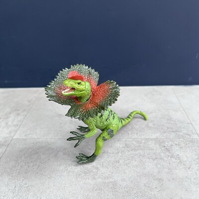 Dilophosaurus Dinosaurier Figur Spielzeug beleuchtet / Geräusche getestet funktioniert 