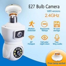 E27 Bulb WiFi Camera PTZ Dual lens Motion Detection IR Night Vision IP camera