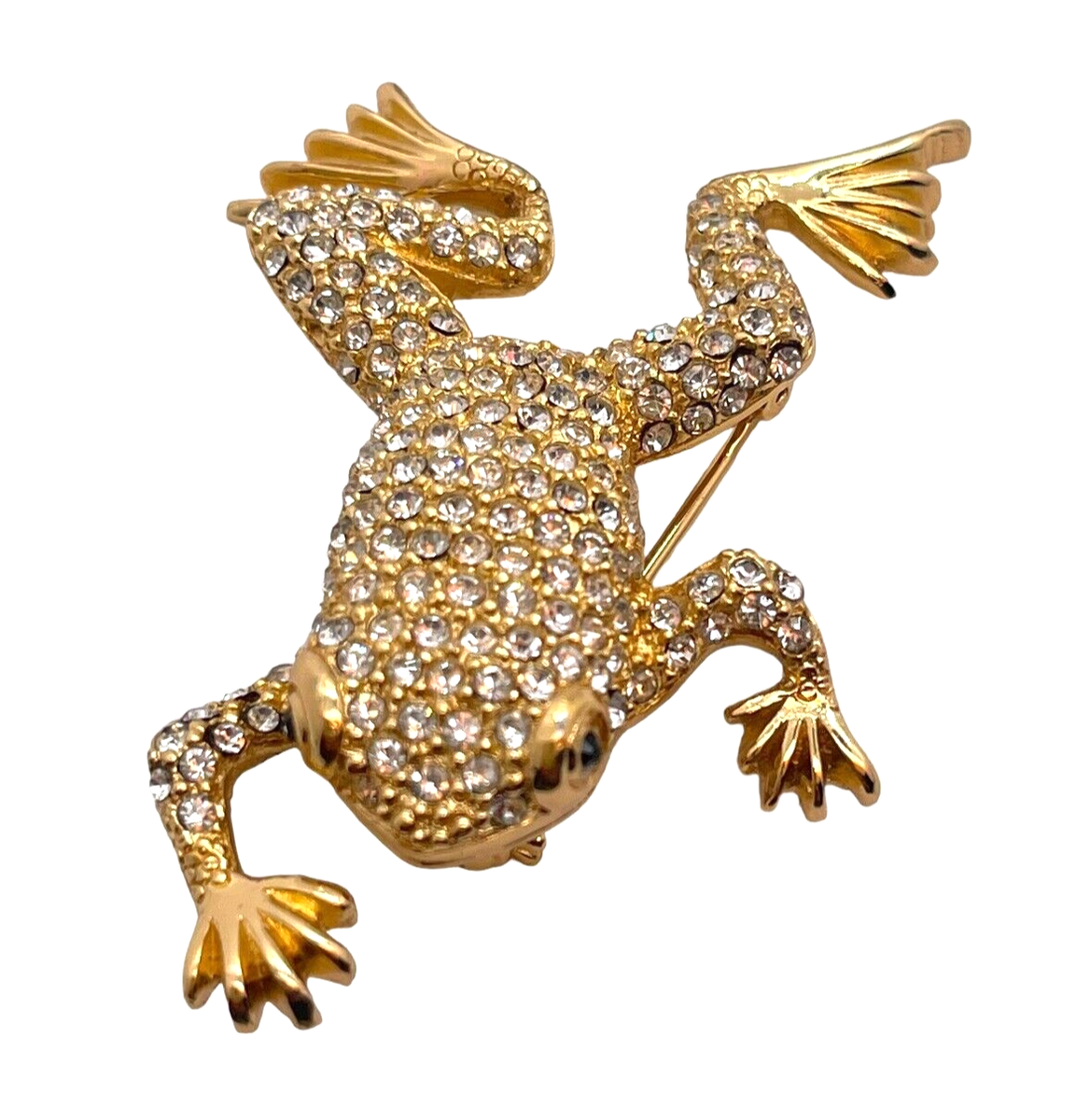 Charming Vintage Christian Dior Rhinestone Inset Figural Frog