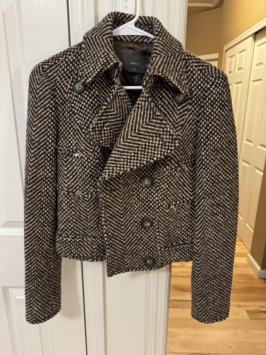 Kulson Italy Tweed Moto Jacket Size 36 | eBay 