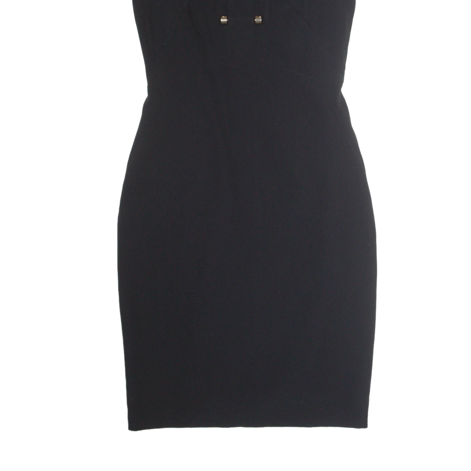 VERSACE COLLECTION abito a tubino ritagliato nero senza maniche lunghezza ginocchio donna UK 8