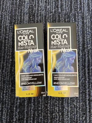 2 Pcs Loreal Colorista Hair Makeup Temporary Hair Color Neon Yellow 1 Day Color