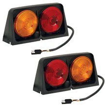 Wesbar Dual Ag Tail Light Kit Left & Right w/ Tri-Plugs Red Amber 8260001 826010
