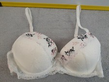 Laura Ashley Bra Size 34C Pink Floral Padded Push-up Underwire Adjustable Clasp