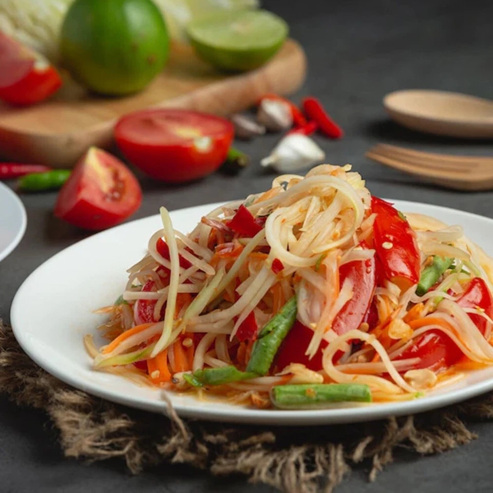 Set Plastic Mortar&Pestle Thai Style Papaya Salad Hygiene Strong Base Rubber DHL - Image 3 of 4