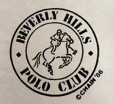 Original Vintage 1986 Beverly Hills Polo Club Mini Iron On Transfer