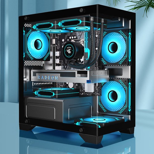 M-ATX/ITX Transparent DIY Computer Case 270 Degree Glass Desktop PC Case HDD+SSD - Bild 8 von 14