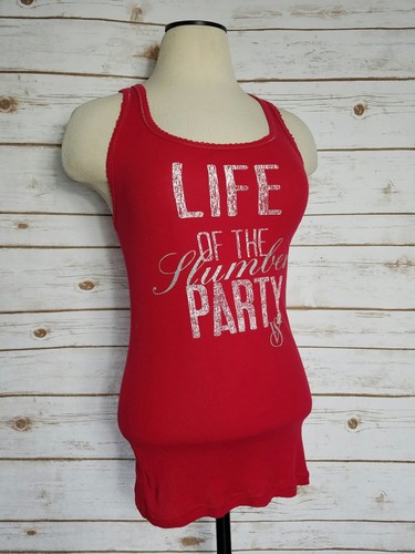 Victoria's Secret LIFE OF THE SLUMBER PARTY Red Pajama Tank Top Size S/P ~NICE~ - 第 1/3 張圖片