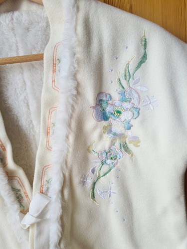 Chinesische Hanfu Jacke Weste Stickerei weiß Baumwolle - Bild 2 von 5