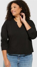 NEW Torrid Relaxed Fit Cozy Fleece Notch Neck Drop Shoulder Crop Sweatshirt SZ 2