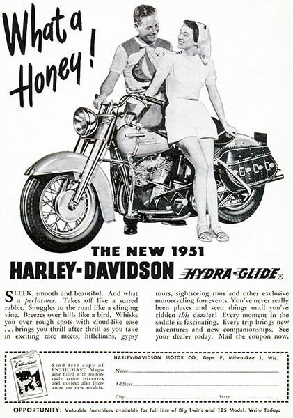 ハーレーダビッドソン額装レースポスター1951