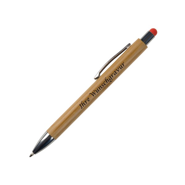 Touchpen Holz-Kugelschreiber Mit Gravur / Stylusfarbe: Orange-image