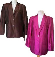 VINTAGE 90'S BLAZERS METALLIC 100 SILK COATS JACKETS BROWN OR FUCHSIA PINK