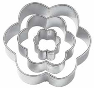 Wilton 3 Stück Mini Plätzchen Fondant Glasur Gebäck Ausstecher Floral Blumenformen NEU