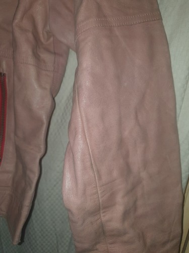 TRUE VINTAGE LEATHER JACKET BY ROXY LIFE QUIKSILVER SIZE 2 32 CHEST - Foto 3 di 6