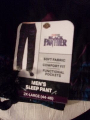 MEN'S~BLACK PANTHER~LOUNGE~JOGGER~SLEEP PANT~SZ 2XL~NWT~W/POCKETS