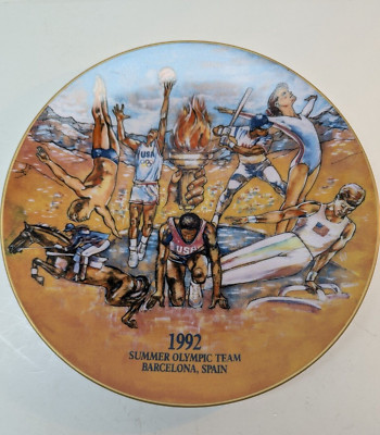 Vintage Budweiser Collectible Plate 1992 US Summer Olympic Team Barcelona Spain