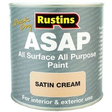 Satin Cream All Surface All Purpose ASAP Paint Rustins Quick Dry 250ml UK Made