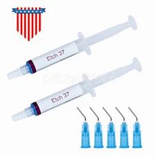 US 2PCS Dentex Dental Acid Etching Gel 37% Enamel Dentin 5ml/Syringe