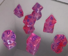 Chesire Pinkish Dice Set RPG D&D