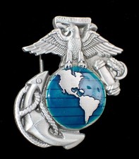 MARINES ANCHOR AND GLOBE BELT BUCKLE VINTAGE 1991 SMALLER SIZE