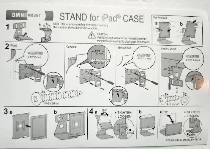 iPad 2,3 &4th Gen Case & Adjustable Metal Desktop Table Stand + Bonus Wall Mount - Image 4 of 4