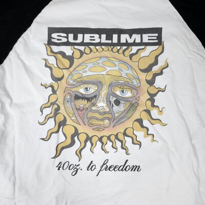 Sublime 40 OZ. to Freedom Three Quarter Sleeve Tshirt Size Large  