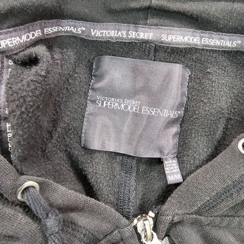 Victoria's Secret Supermodel Essentials WOMENS SIZE M Black  Zip Hoodie Jacket - Picture 10 of 16