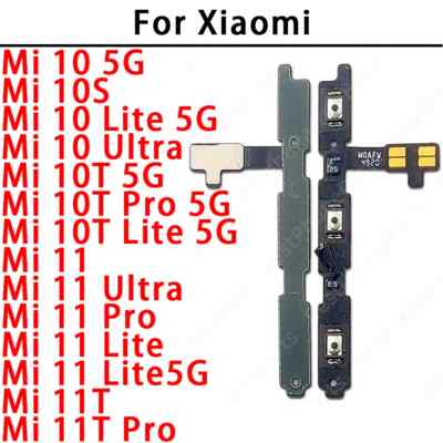 1pcs Volume Key Power On Off Flex Cable For Xiaomi Mi 10S 11 11T Pro Lite Ultra