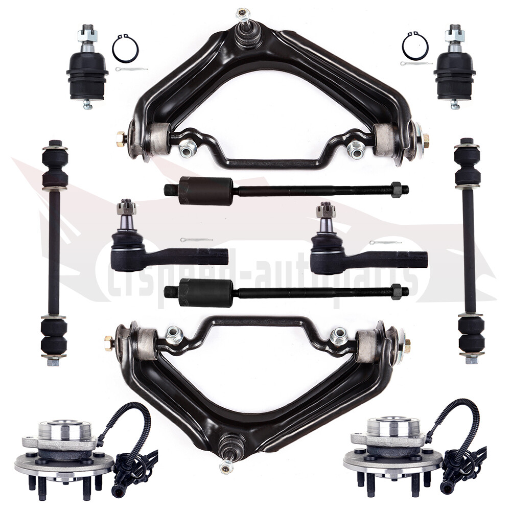 12PCS Front Upper Control Arm Tie Rod End Wheel Bearning Hub For Ford Explorer