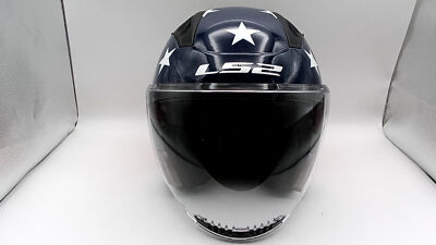 LS2 Helmets 600-1143 Copter American Open Face  W/ SunShield Red White Blue M