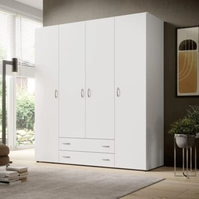 ARTHAUSS FURNITURE Brand New Modern Hinged Door Wardrobe Base in White Matt 160cm