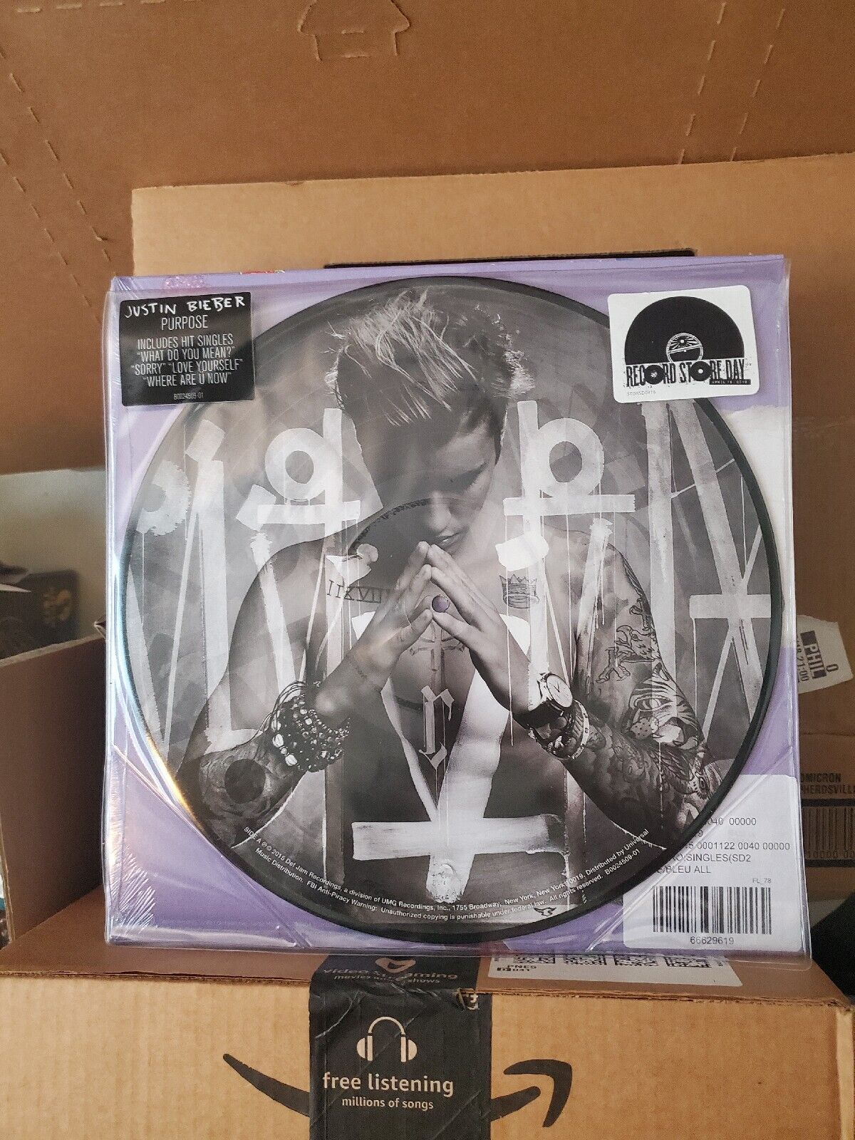 Justin Bieber Purpose Picture Disc Record Day 2016 Rsd16 Items for 