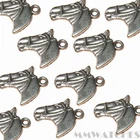 10 ANTIQUE SILVER COLOUR HORSE HEAD CHARM PENDANT SIZE 21mmx18mm TS63