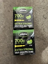 Lot 2 Slime 700c Extra Strong Self Sealing Tube w/Presta Valve 700 X 19 - 25mm