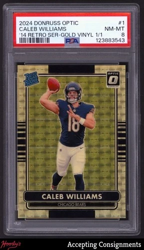 2024 Donruss Optic '14 Retro Series Gold Vinyl #1 Caleb Williams 1/1 RC PSA 8