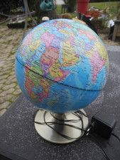 MAPPEMONDE GLOBE TERRESTRE  LUMINEUX CIRCONFÉRENCE 66CM TBE